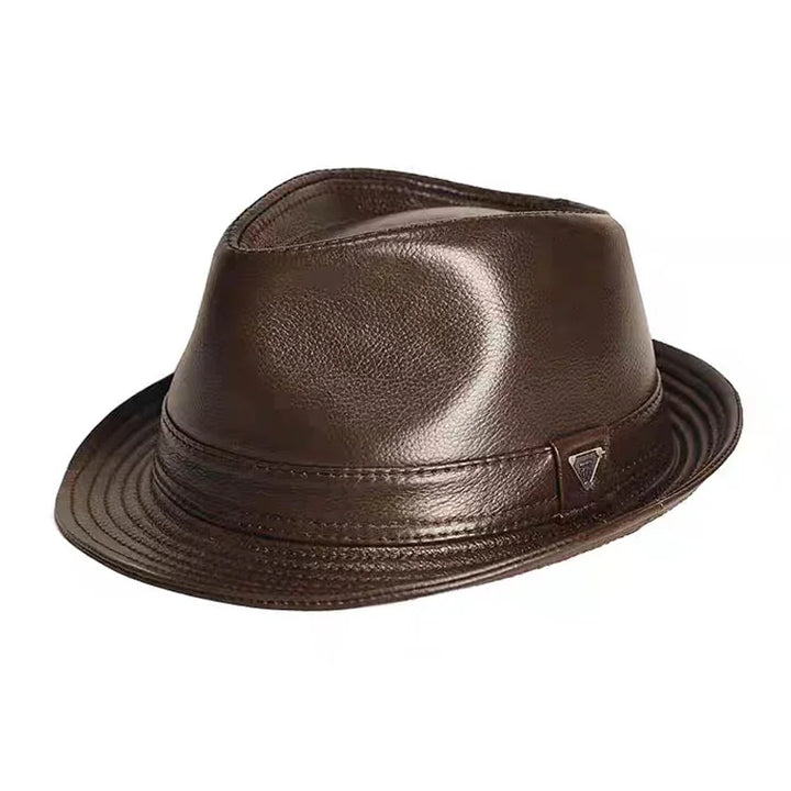 Men’s Vintage-Style Leather Fedora Hat - Heston Manor