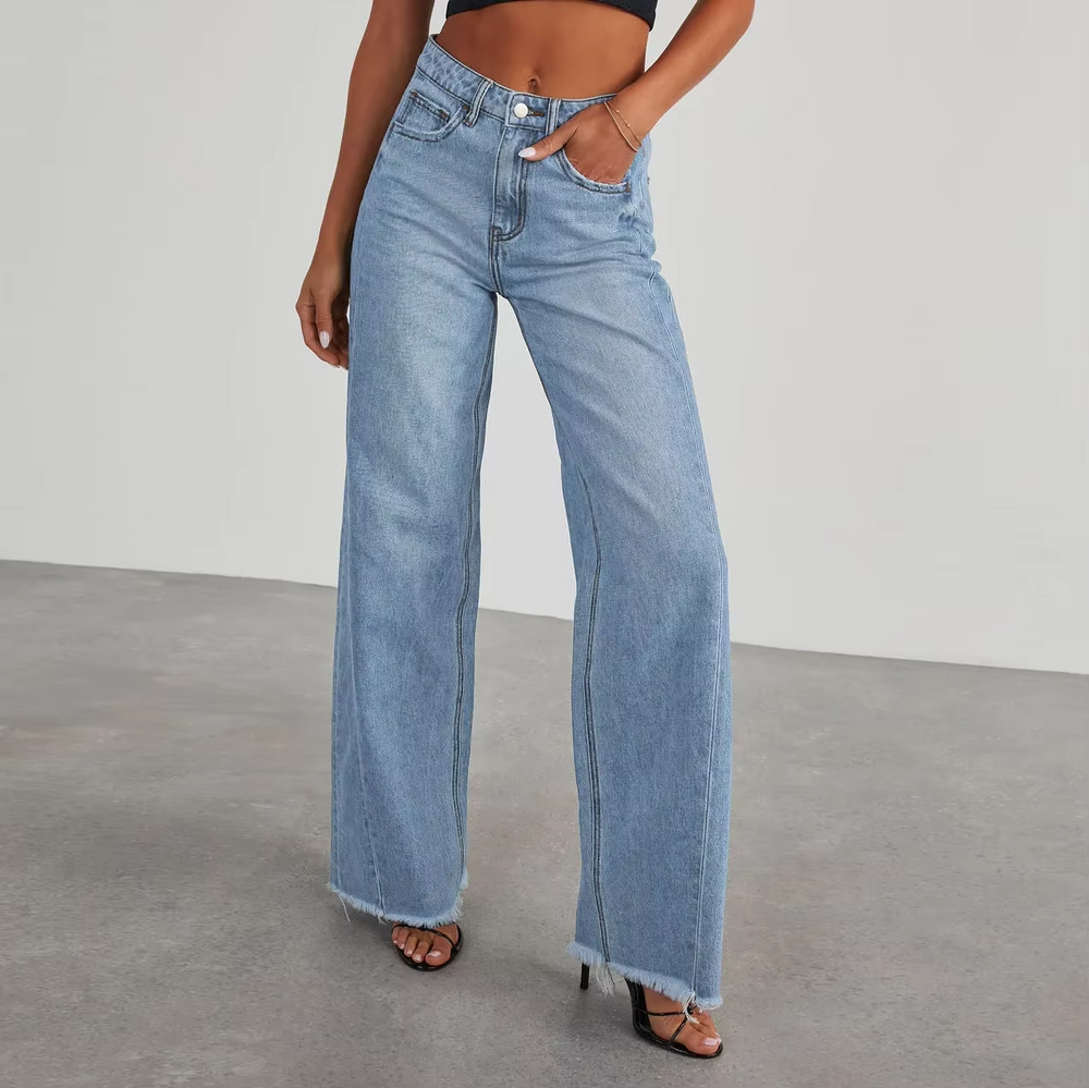 Frayed Hem Jeans - HESTON MANOR