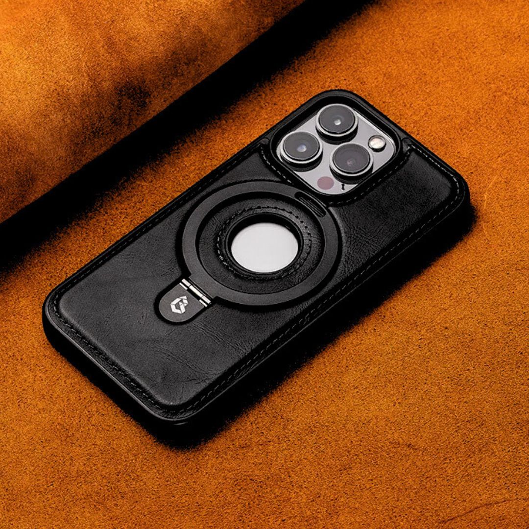 Magnetic Leather Phone Case with Ring Stand - Heston Manor