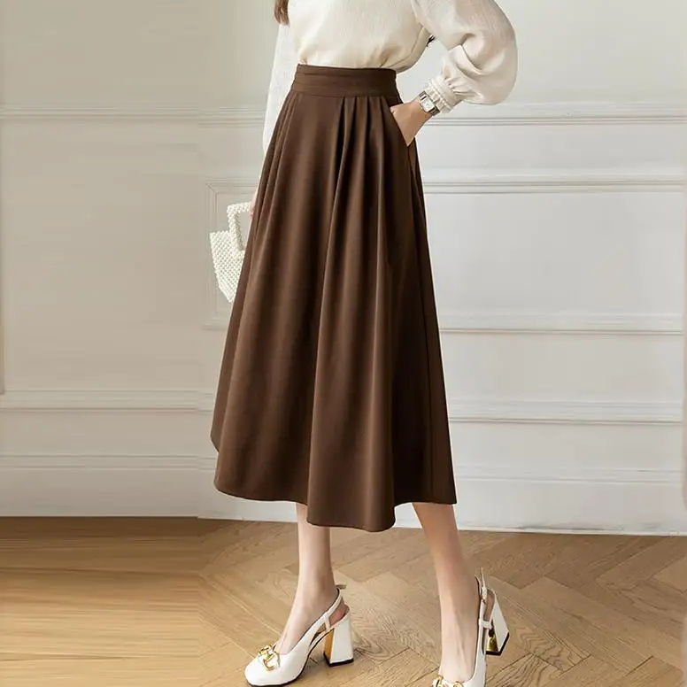 Women’s High-Waist Pleated Midi Skirt - Heston Manor
