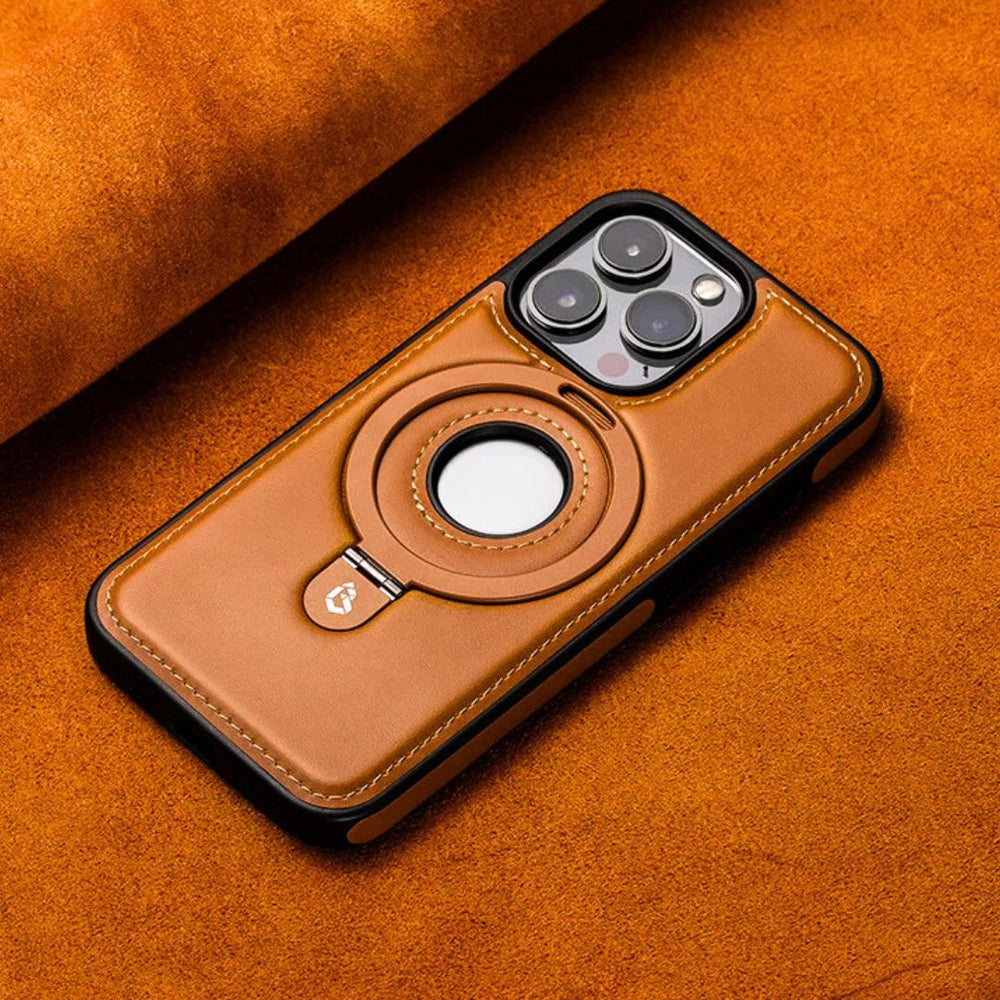 Magnetic Leather Phone Case with Ring Stand - Heston Manor