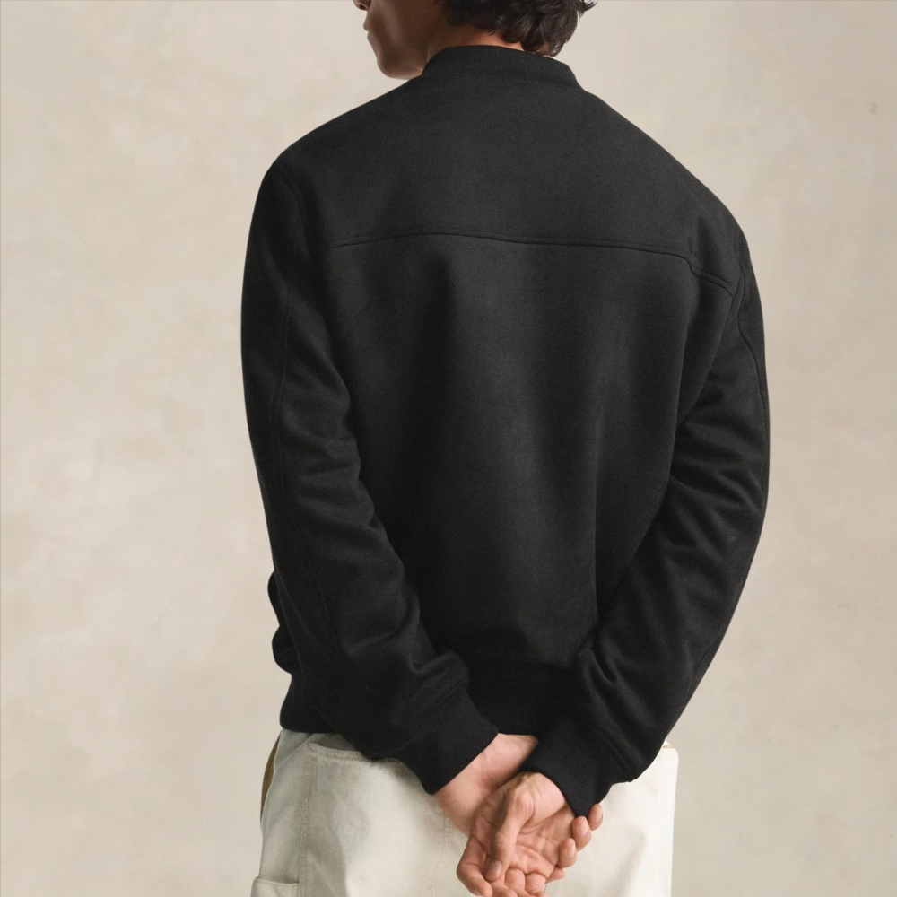 Men’s Suede-Look Zip Bomber Jacket