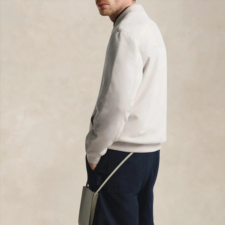 Men’s Suede-Look Zip Bomber Jacket