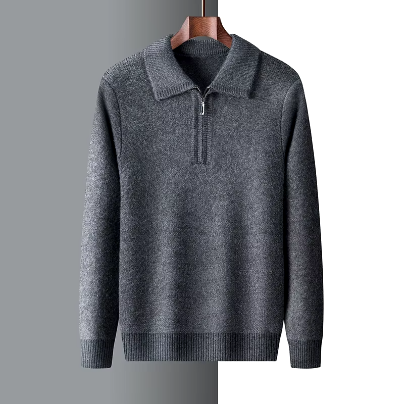 Cashmere Quarter Zip Sweater - HESTON MANOR