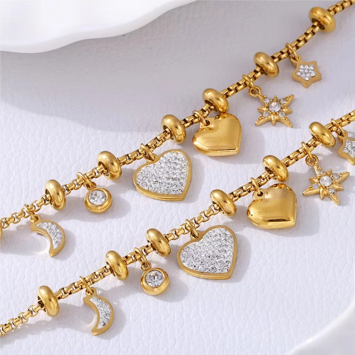 Twinkling Heart Charm Bracelet - HESTON MANOR