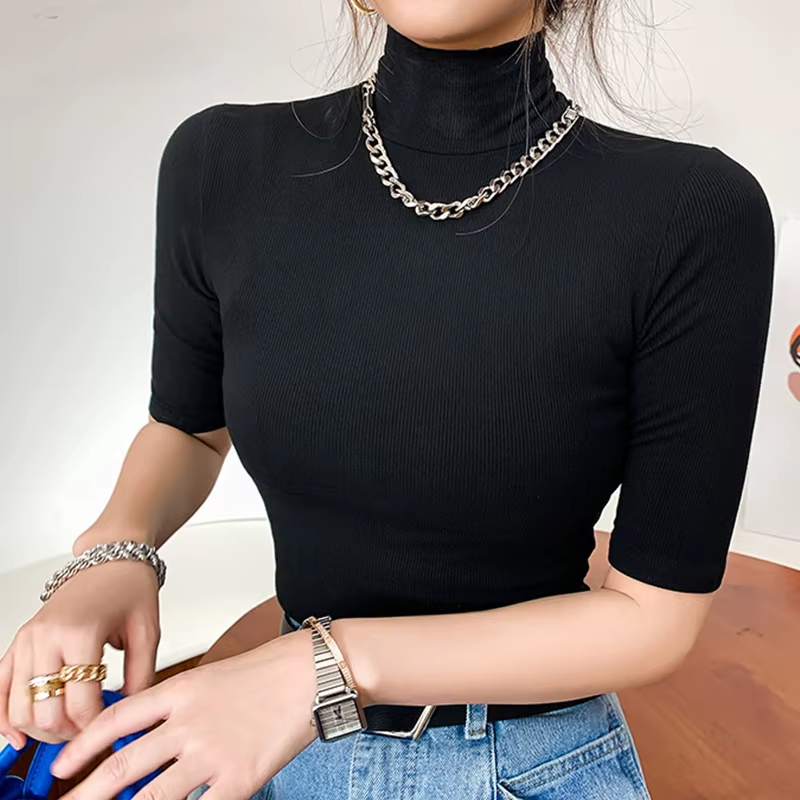 Textured Mock Neck - HESTON MANOR