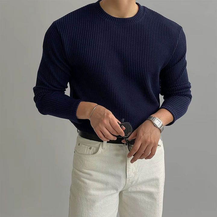 Men’s Ribbed Knit Long Sleeve Sweater