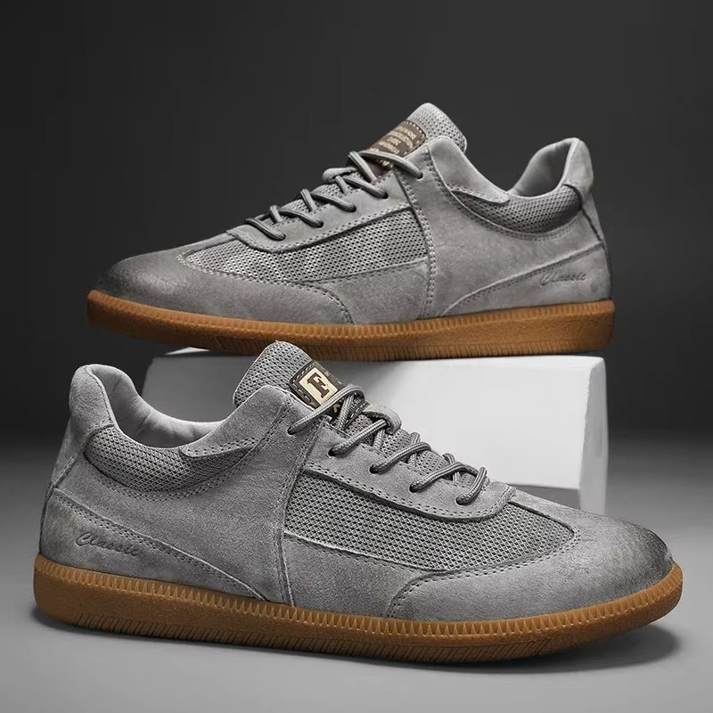 Suede Leather Sneakers - HESTON MANOR