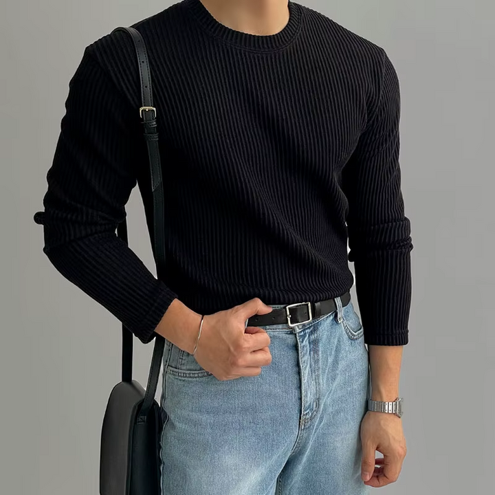 Men’s Ribbed Knit Long Sleeve Sweater