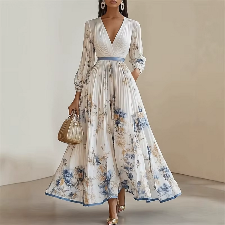 Women's Floral Pleated Maxi Dress - Heston Manor