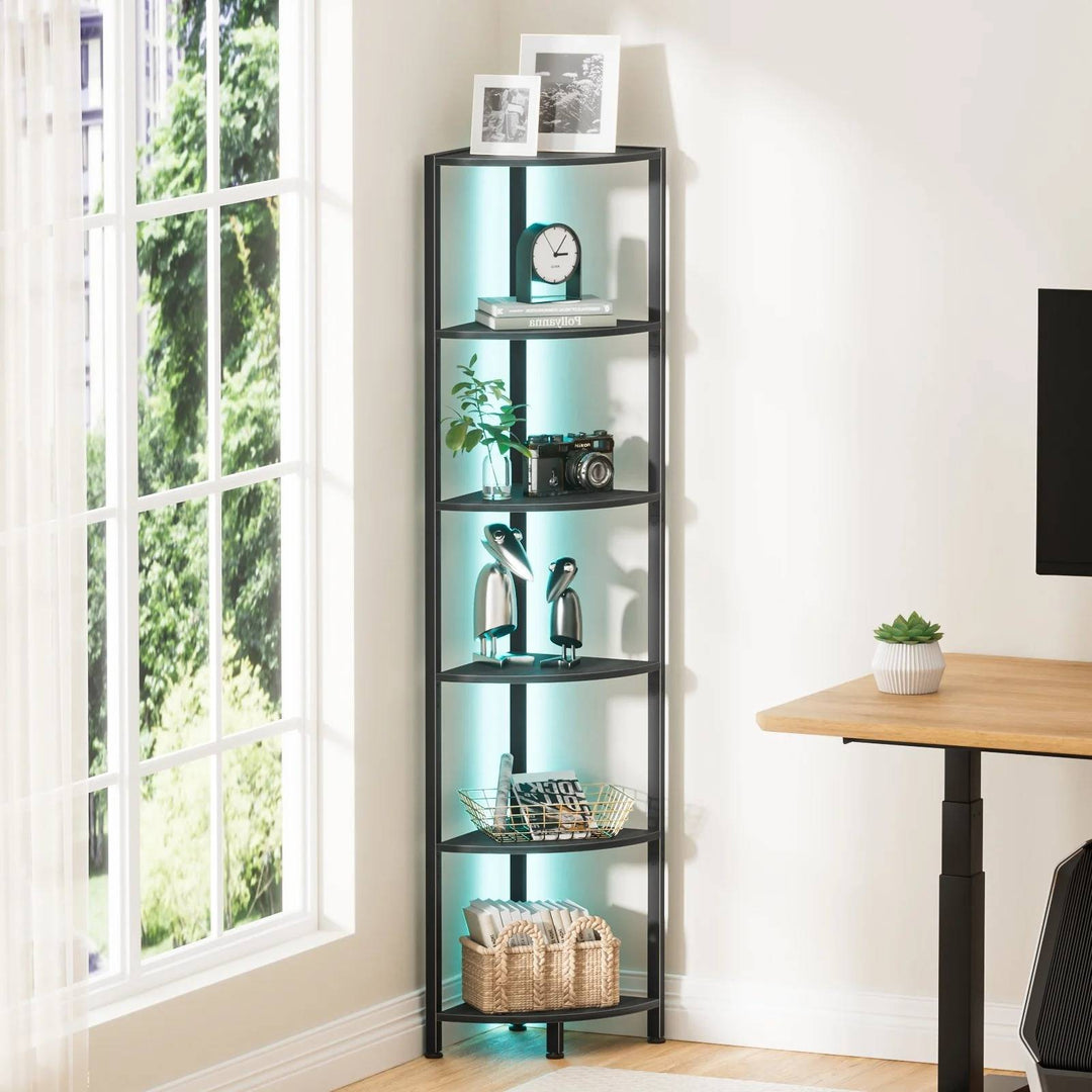 6-Tier Space Saving Bookshelf for Living Room, Bedroom, Office, Bathroom