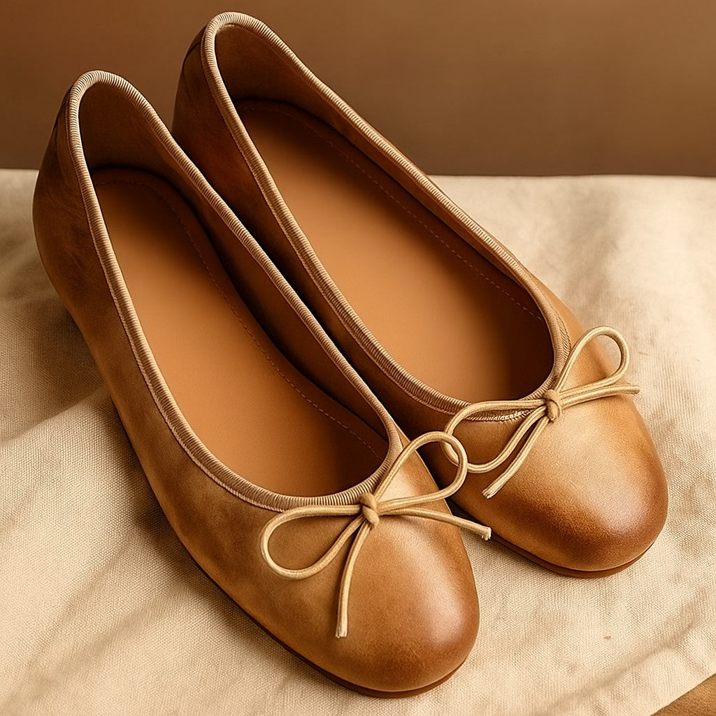 Women’s Genuine Cow Leather Ballet Flats - Heston Manor