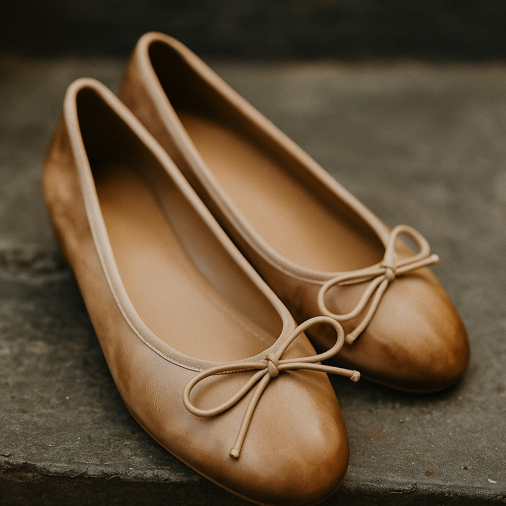 Women’s Genuine Cow Leather Ballet Flats - Heston Manor