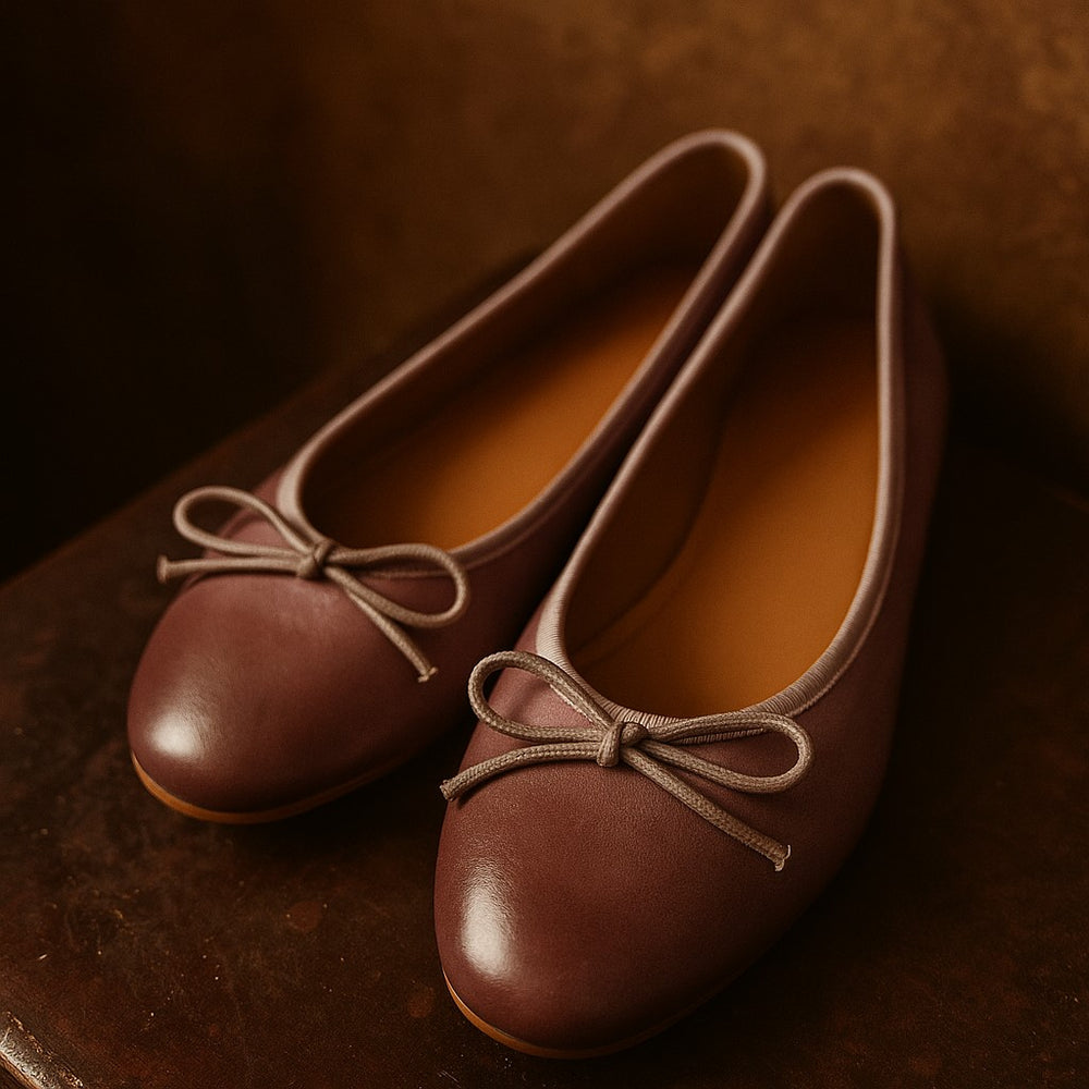 Women’s Genuine Cow Leather Ballet Flats - Heston Manor