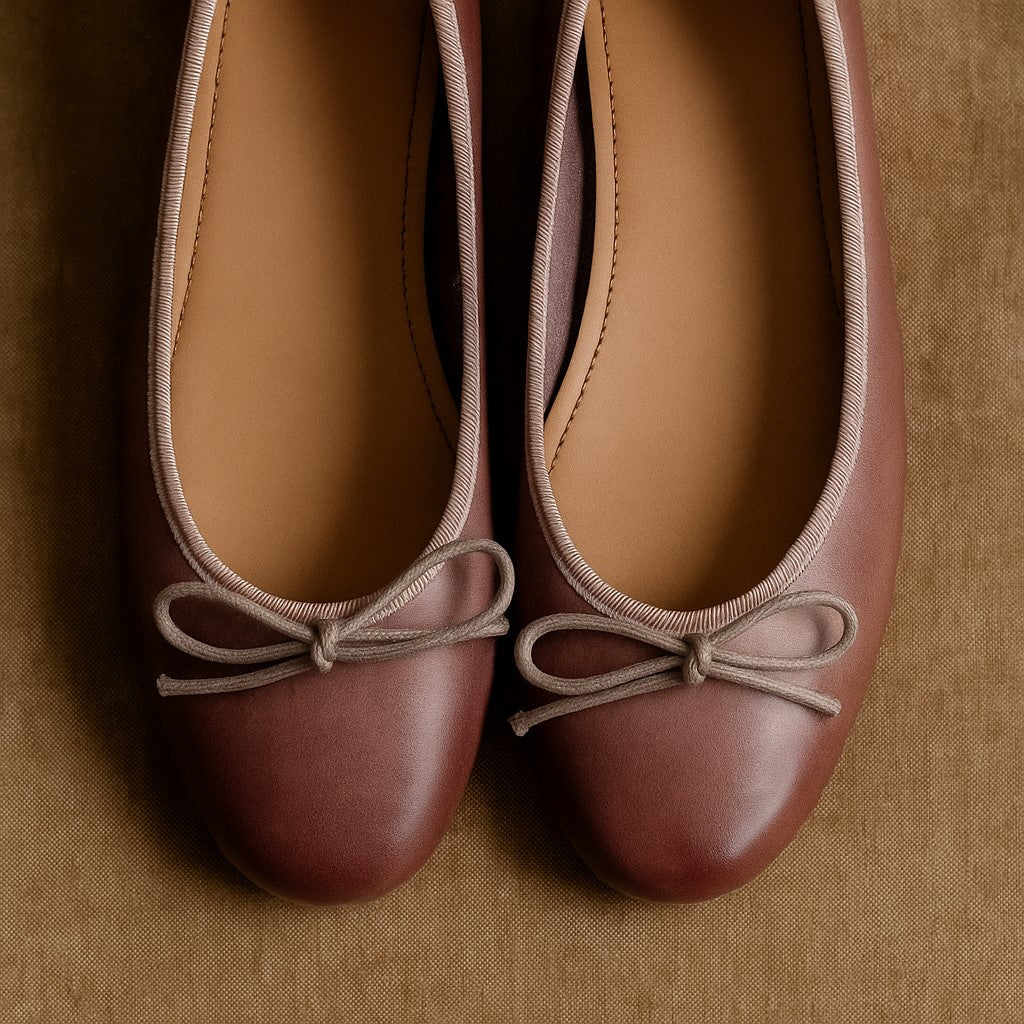 Women’s Genuine Cow Leather Ballet Flats - Heston Manor