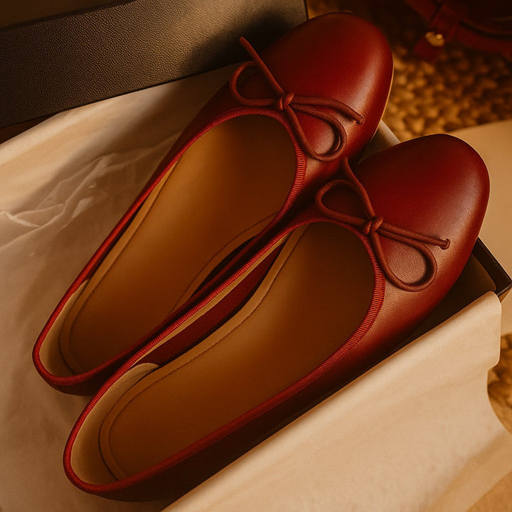 Women’s Genuine Cow Leather Ballet Flats - Heston Manor
