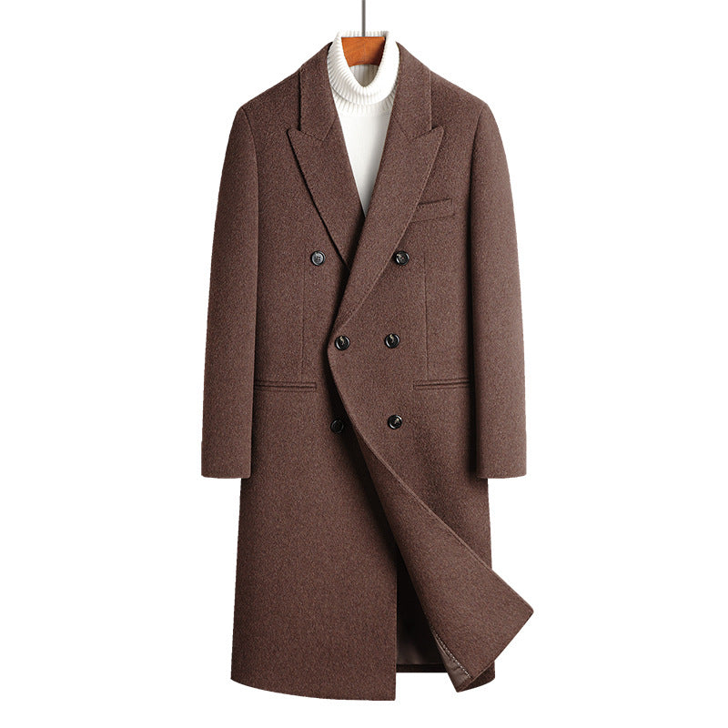 Men’s Double-Breasted Herringbone Overcoat - Heston Manor