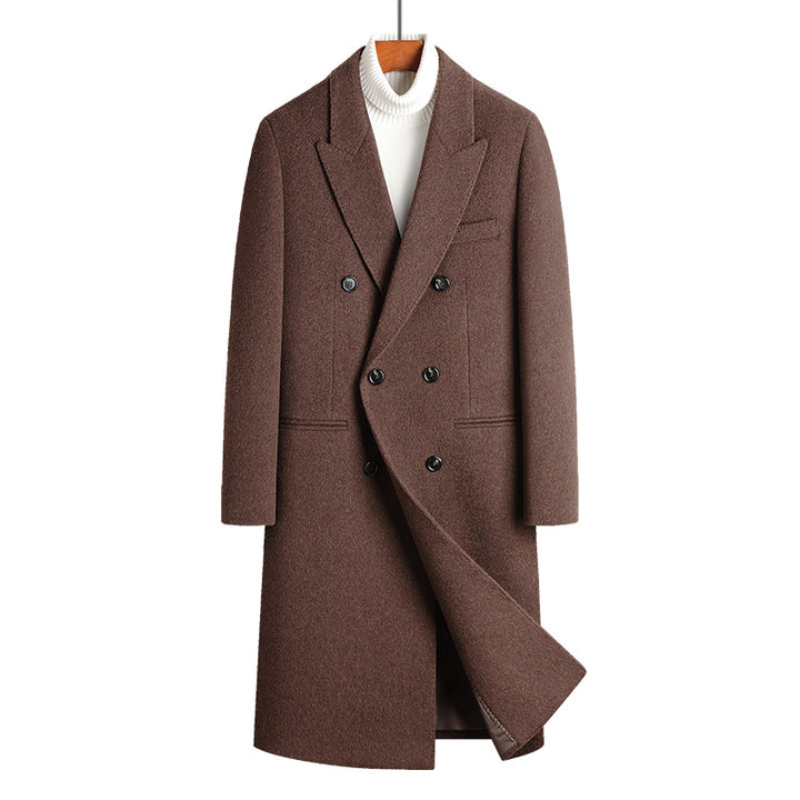 Men’s Double-Breasted Herringbone Overcoat - Heston Manor