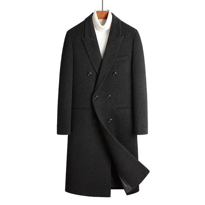 Men’s Double-Breasted Herringbone Overcoat - Heston Manor