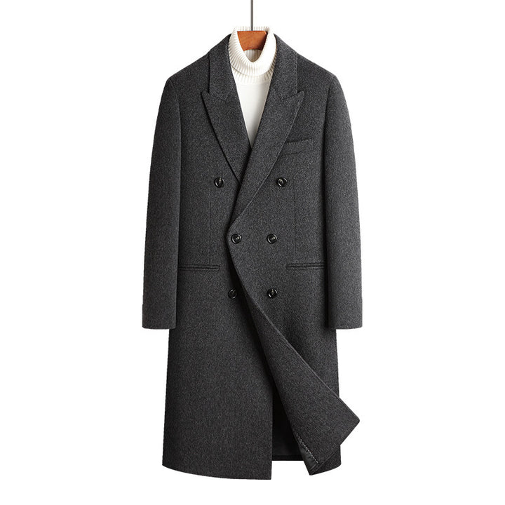 Men’s Double-Breasted Herringbone Overcoat - Heston Manor