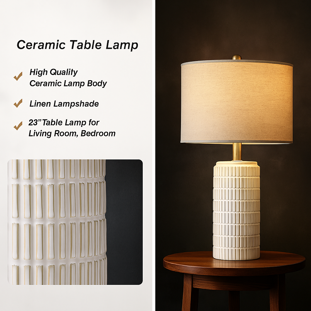 Sculptural Ceramic Table Lamp - Heston Manor