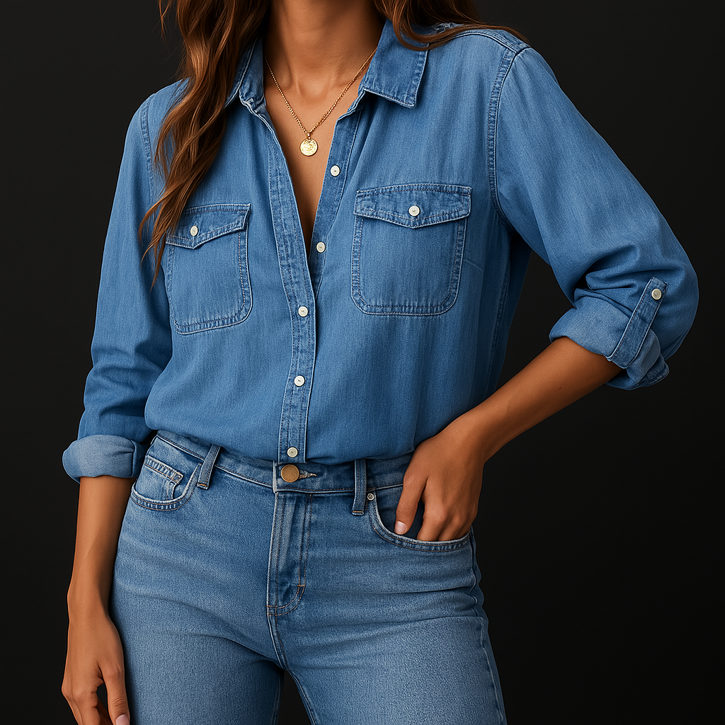 Chic Denim Button Down - HESTON MANOR