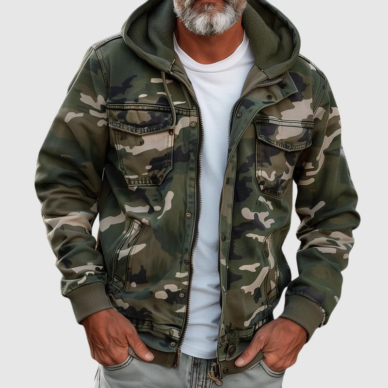 Men's camoflage hooded jacket - HESTON MANOR