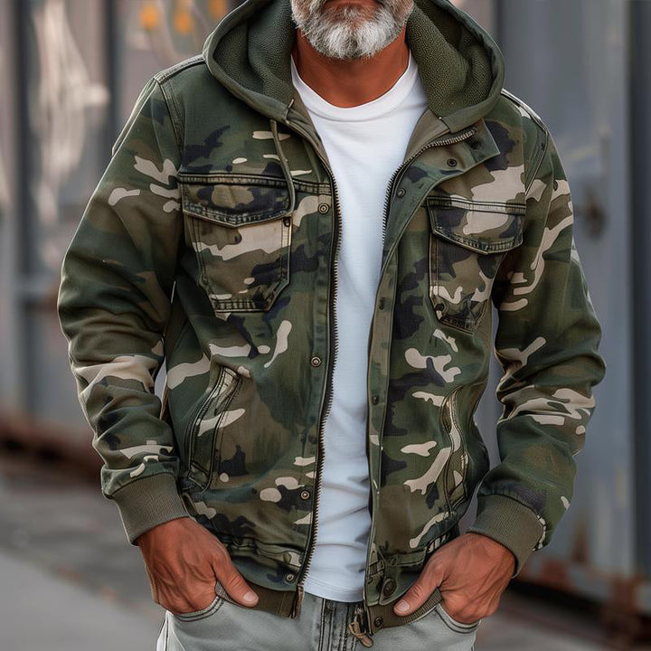 Men's camoflage hooded jacket - HESTON MANOR