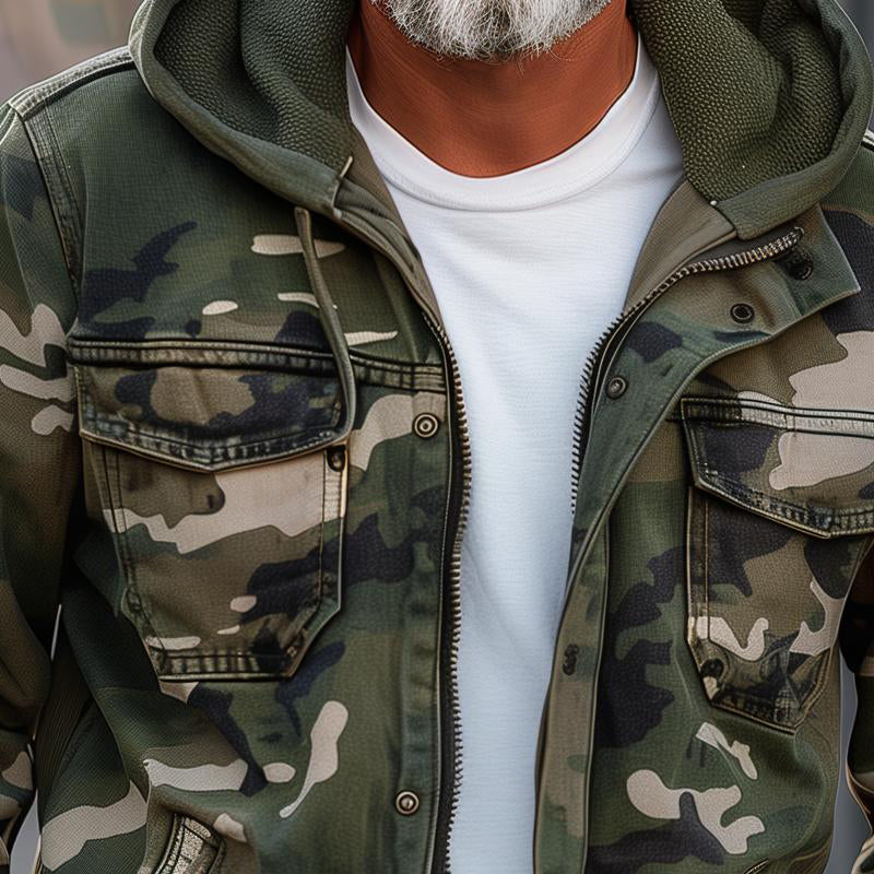 Men's camoflage hooded jacket - HESTON MANOR