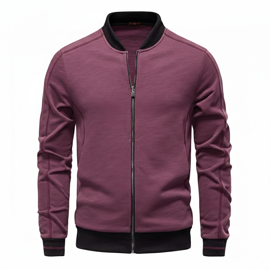 Men’s Textured Full-Zip Bomber Jacket - Heston Manor
