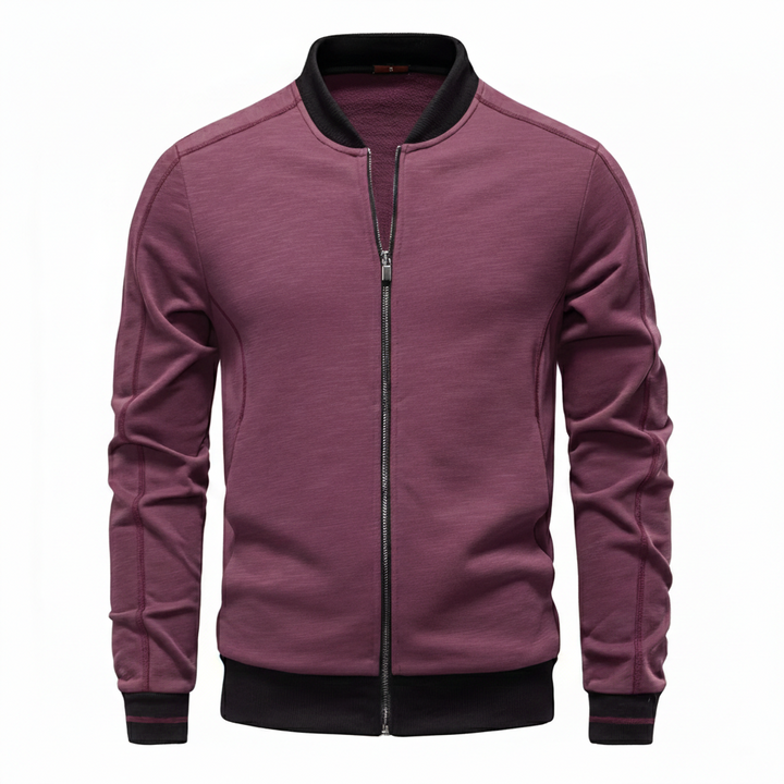 Men’s Textured Full-Zip Bomber Jacket - Heston Manor