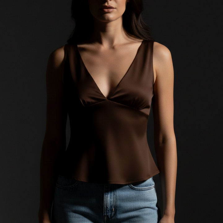 Satin Peplum Camisole - Heston Manor