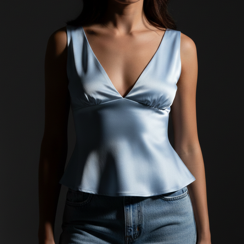 Satin Peplum Camisole - Heston Manor