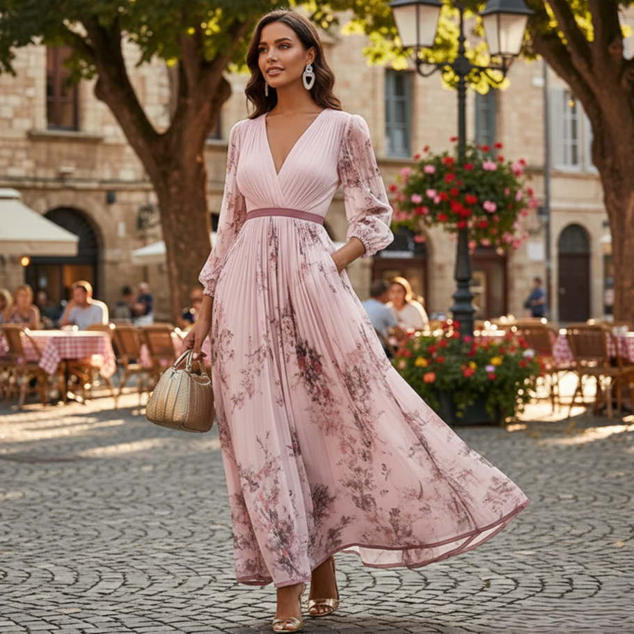 Women's Floral Pleated Maxi Dress - Heston Manor