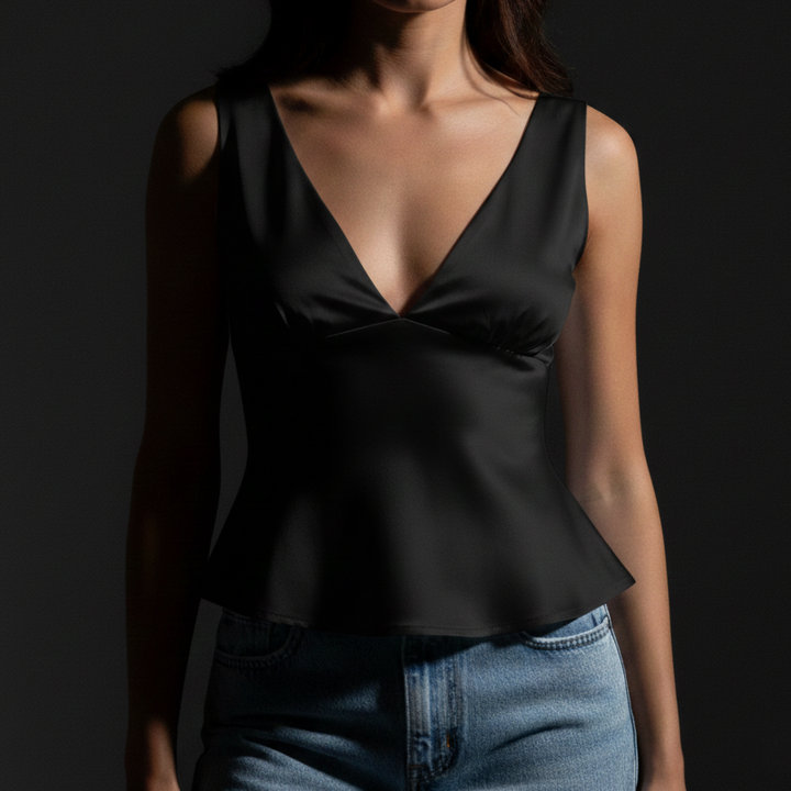 Satin Peplum Camisole - Heston Manor