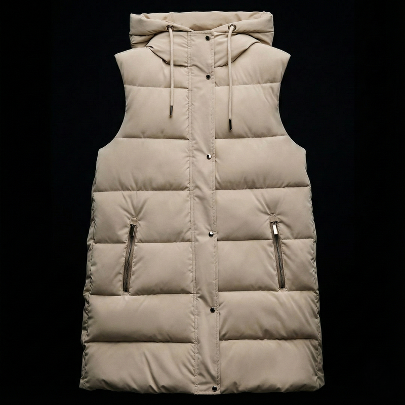 Women’s Long Quilted Hooded Vest