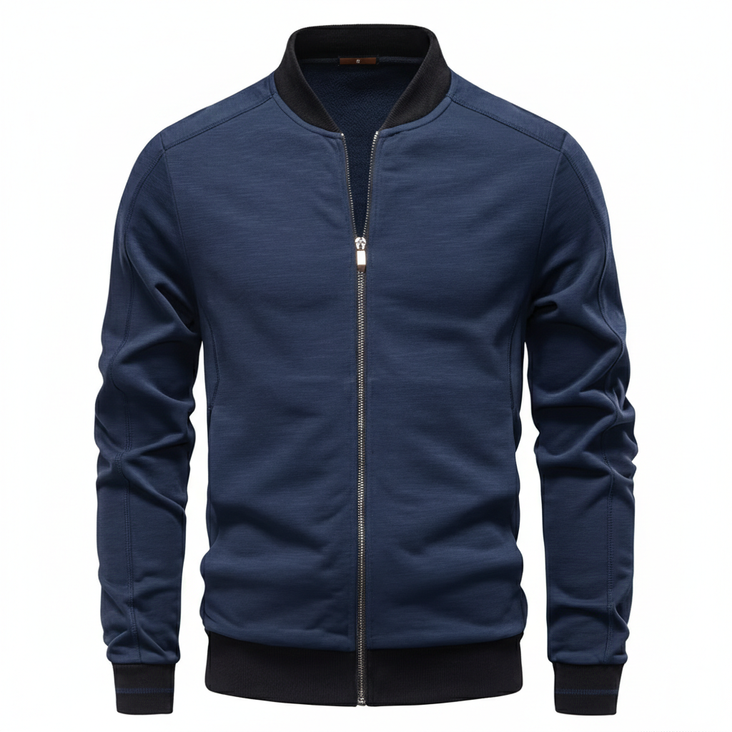 Men’s Textured Full-Zip Bomber Jacket - Heston Manor
