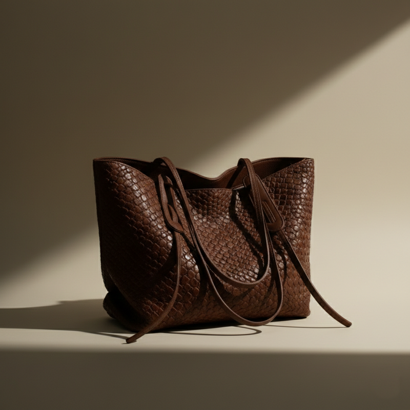 Women's Woven Tote Bag with Adjustable Straps - Heston Manor