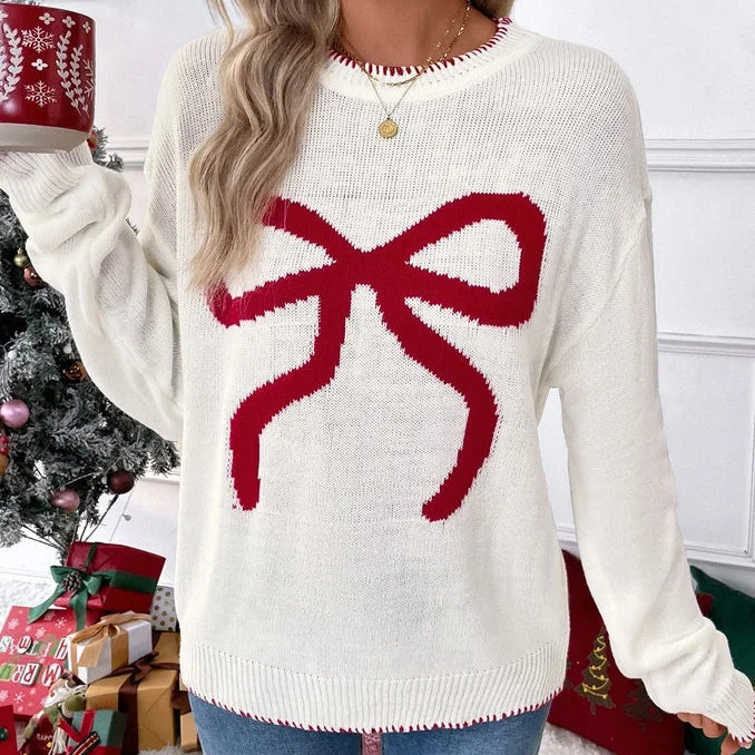 Women’s Knit Holiday Bow Sweater - Heston Manor