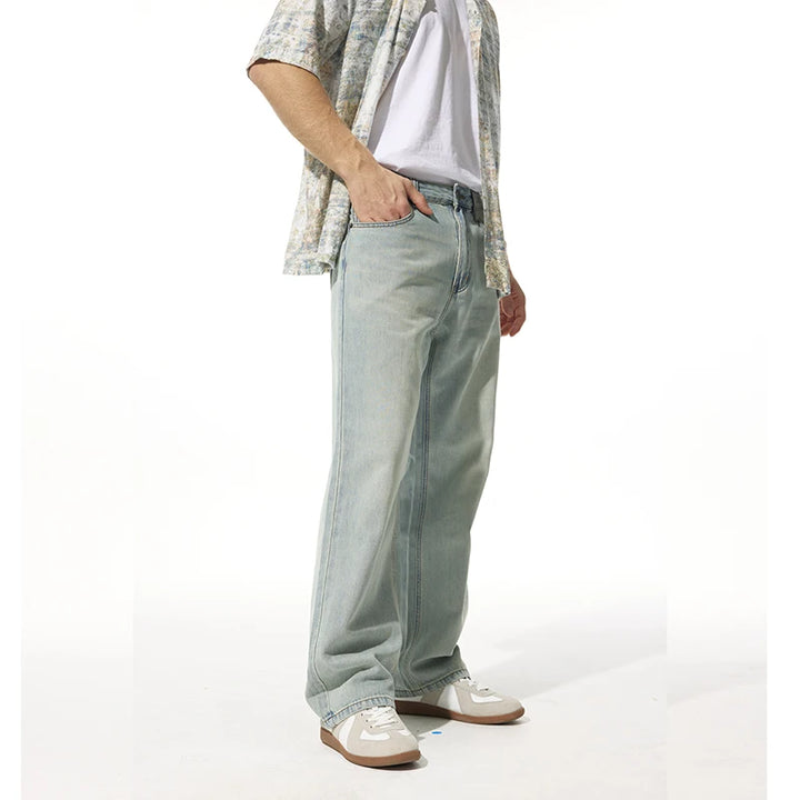 Men’s Relaxed Light-Wash Denim Jeans - Heston Manor