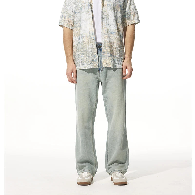 Men’s Relaxed Light-Wash Denim Jeans - Heston Manor