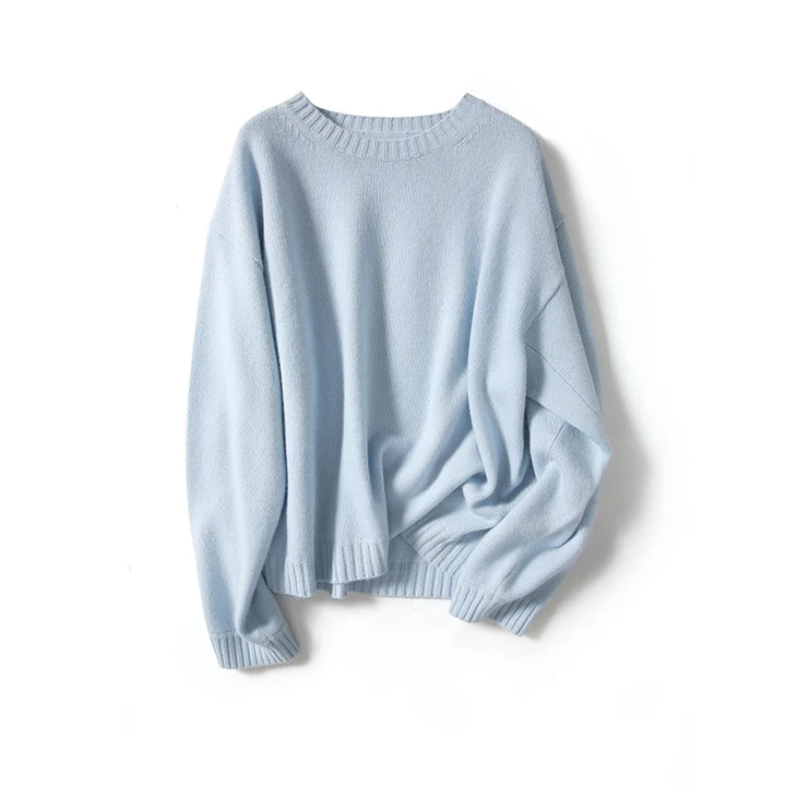 Casual Luxury 100% Cashmere Knitted Crew Neck Sweater for Women for Autumn Season. - Heston Manor