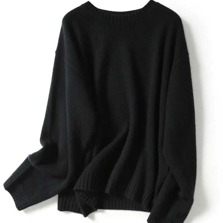 Casual Luxury 100% Cashmere Knitted Crew Neck Sweater for Women for Autumn Season. - Heston Manor