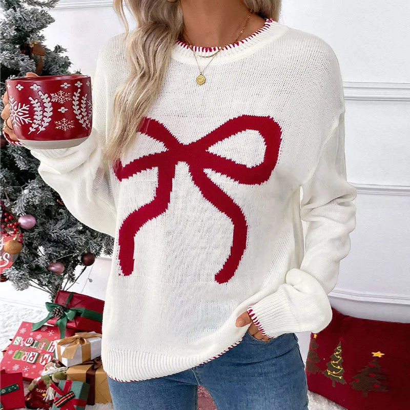 Women’s Knit Holiday Bow Sweater - Heston Manor