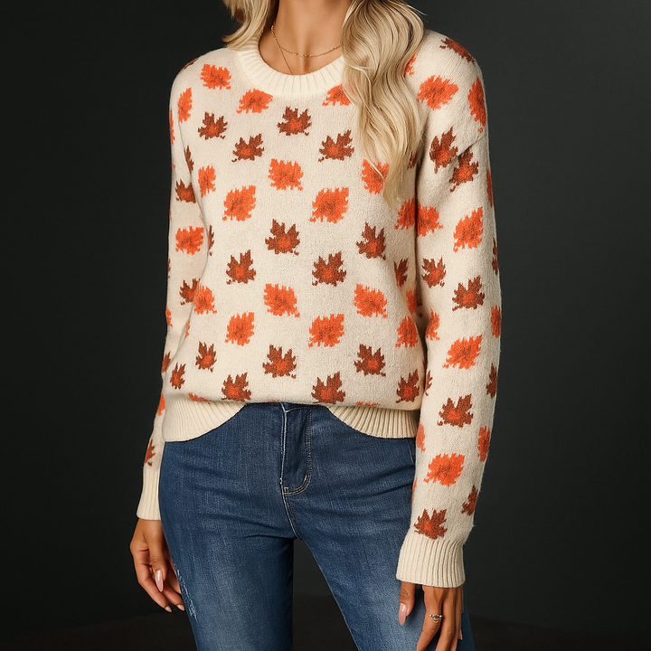 Women's Autumn Maple Leaf Pullover Sweater