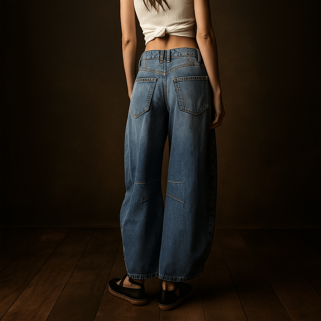 Mid-Rise Barrel Jeans - Heston Manor