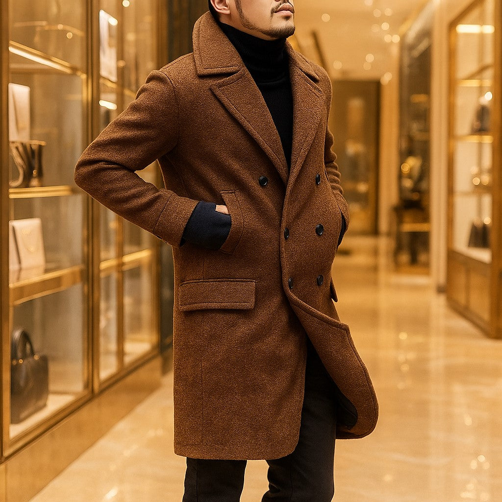 Men’s Double-Breasted Tailored Overcoat - Heston Manor