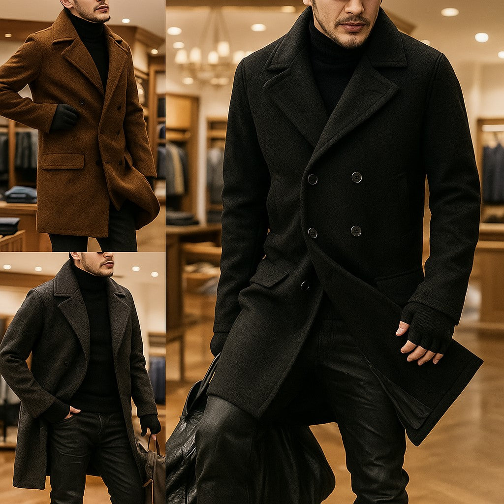 Men’s Double-Breasted Tailored Overcoat - Heston Manor