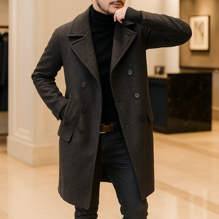 Men’s Double-Breasted Tailored Overcoat - Heston Manor