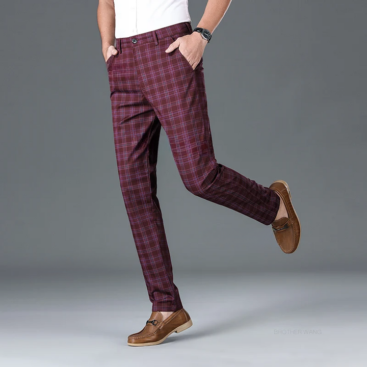 Classic Fit Stretch Pants - HESTON MANOR